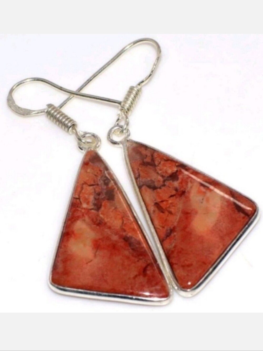 Red Jasper Gemstone Jewelry 925 Sterling Silver Handmade Drop Dangle Earrings
